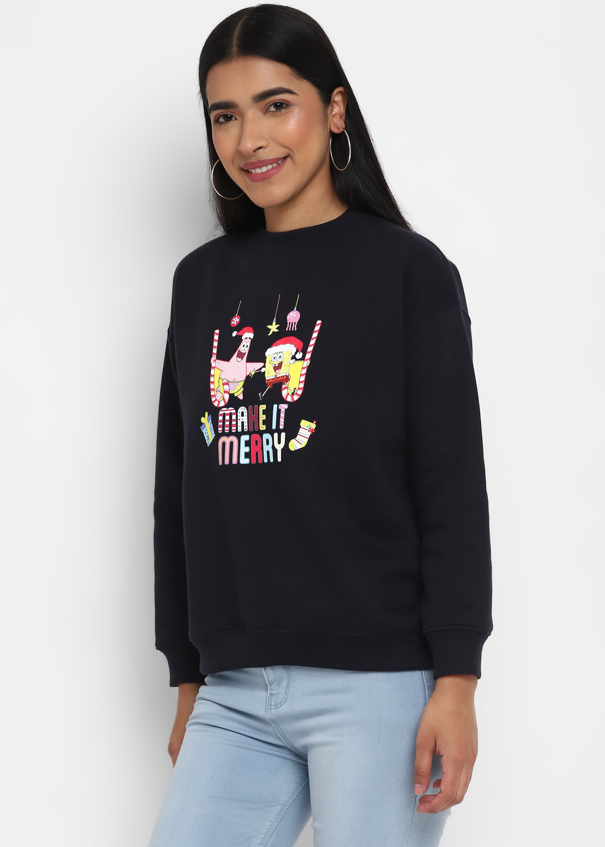Make It Merry Long Sleeve Women's Sweatshirt - Shopbloom
