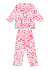 Pink Paw Patrol Round Neck Long Sleeve Kids Night Suit - Shopbloom