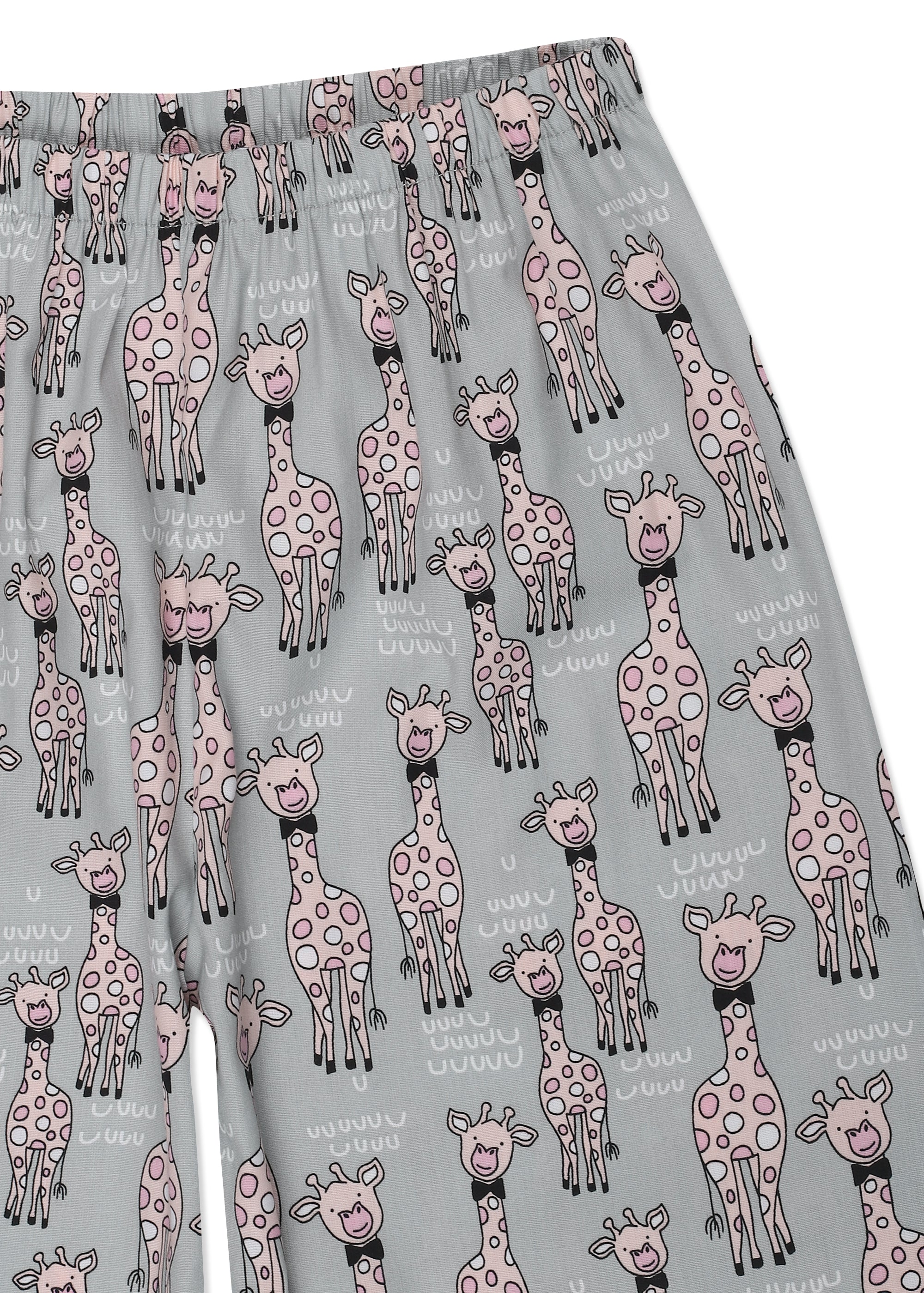 Giraffe Print Long Sleeve Kids Night Suit - Shopbloom