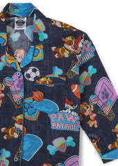 Paw Patrol Basketball Print Long Sleeve Kids Night Suit - Shopbloom