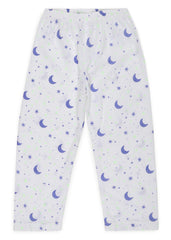 Star And Moon Glow In The Dark Print Round Neck Long Sleeve Kids Night Suit - Shopbloom