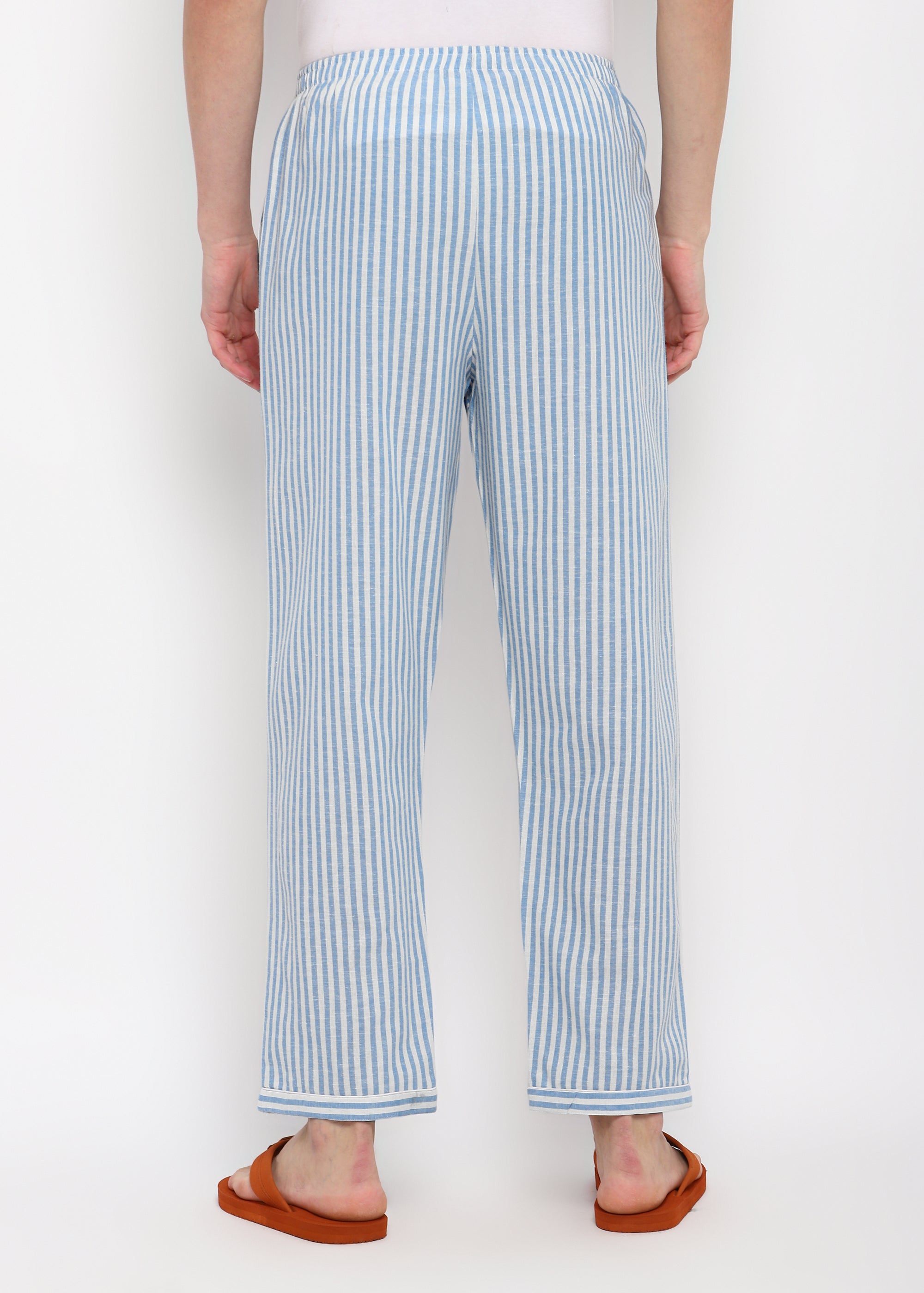 Bold Blue Stripes Cotton Men's Pyjama Bottoms