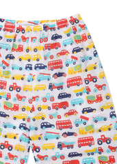 Colorful Vehicles Print Short Sleeve Kid's Night Suit