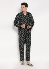 Glow in the Dark Peppa Print Long Sleeve Men's Night Suit - Shopbloom