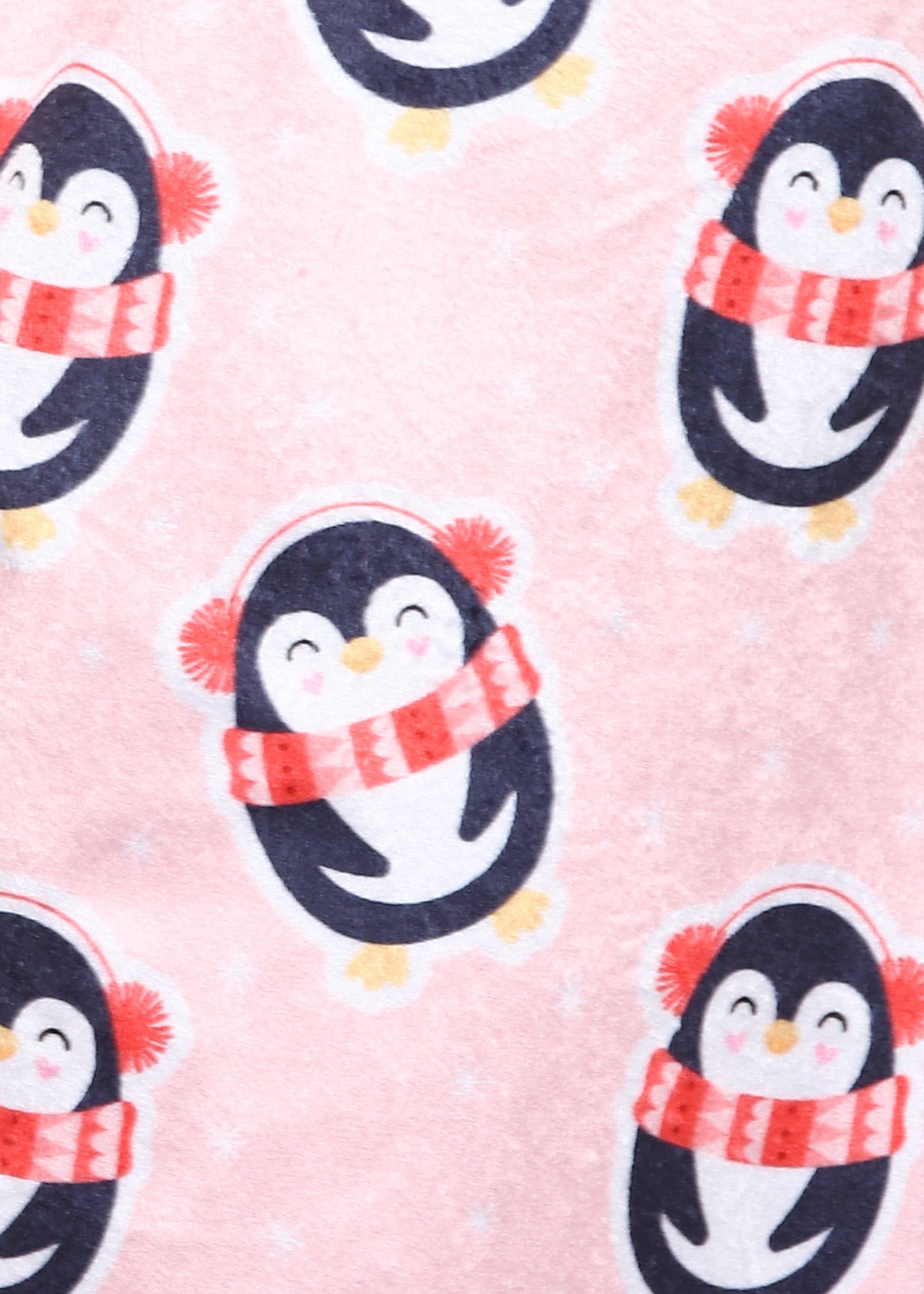 Penguin Print Velvet Long Sleeve Women's Night Suit - Shopbloom