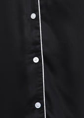 Ultra Soft Black Modal Satin Long Sleeve Women's Night Suit - Shopbloom