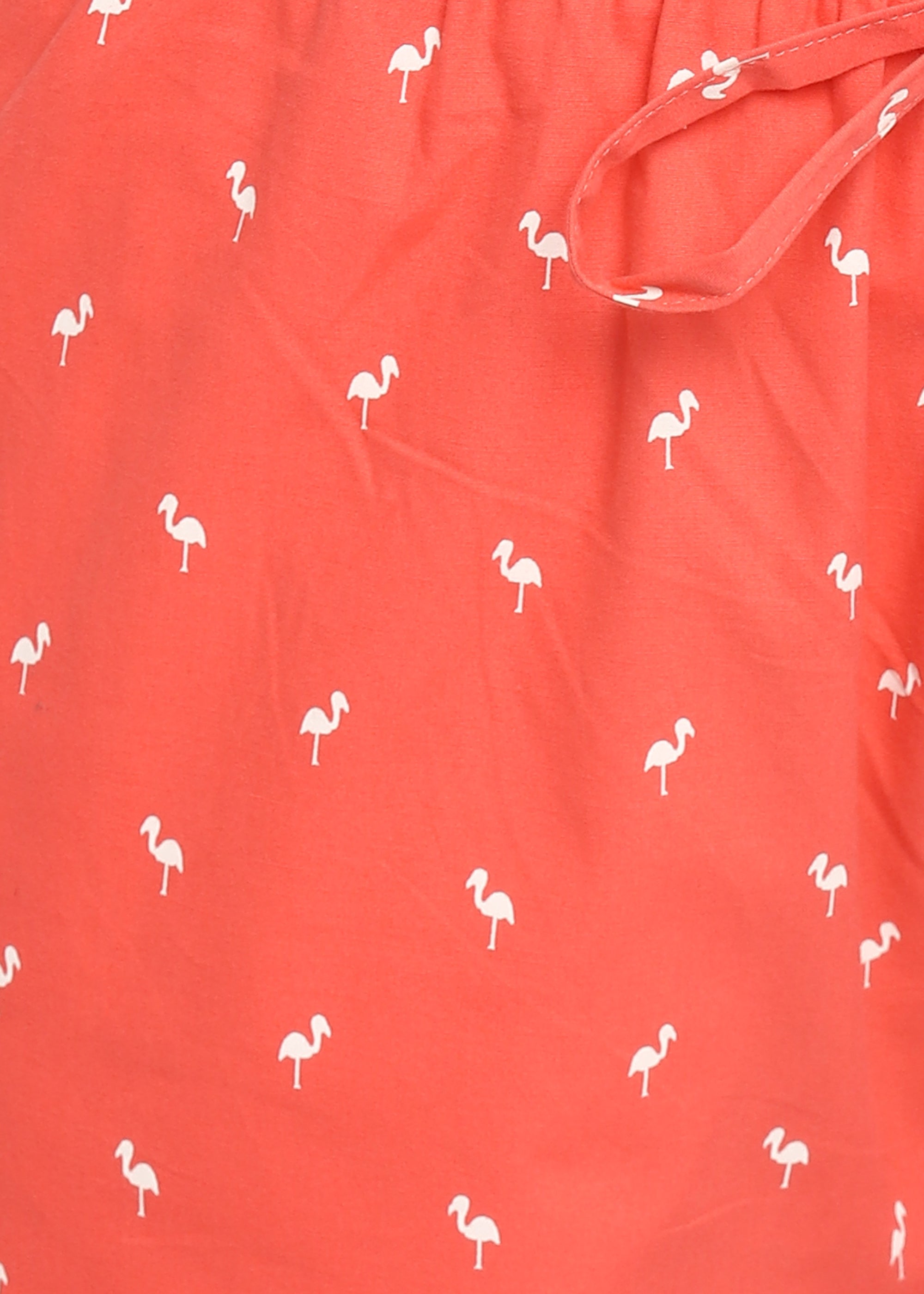 Bright Peach Flamingo Women's Pyjama Bottoms - Shopbloom