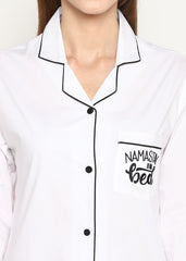 Namastay in Bed Long Sleeve Women's Sleep Shirt - Shopbloom