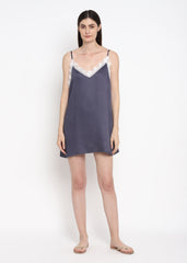 Ultra Soft Dark Grey Modal Satin Women's Slip - Shopbloom