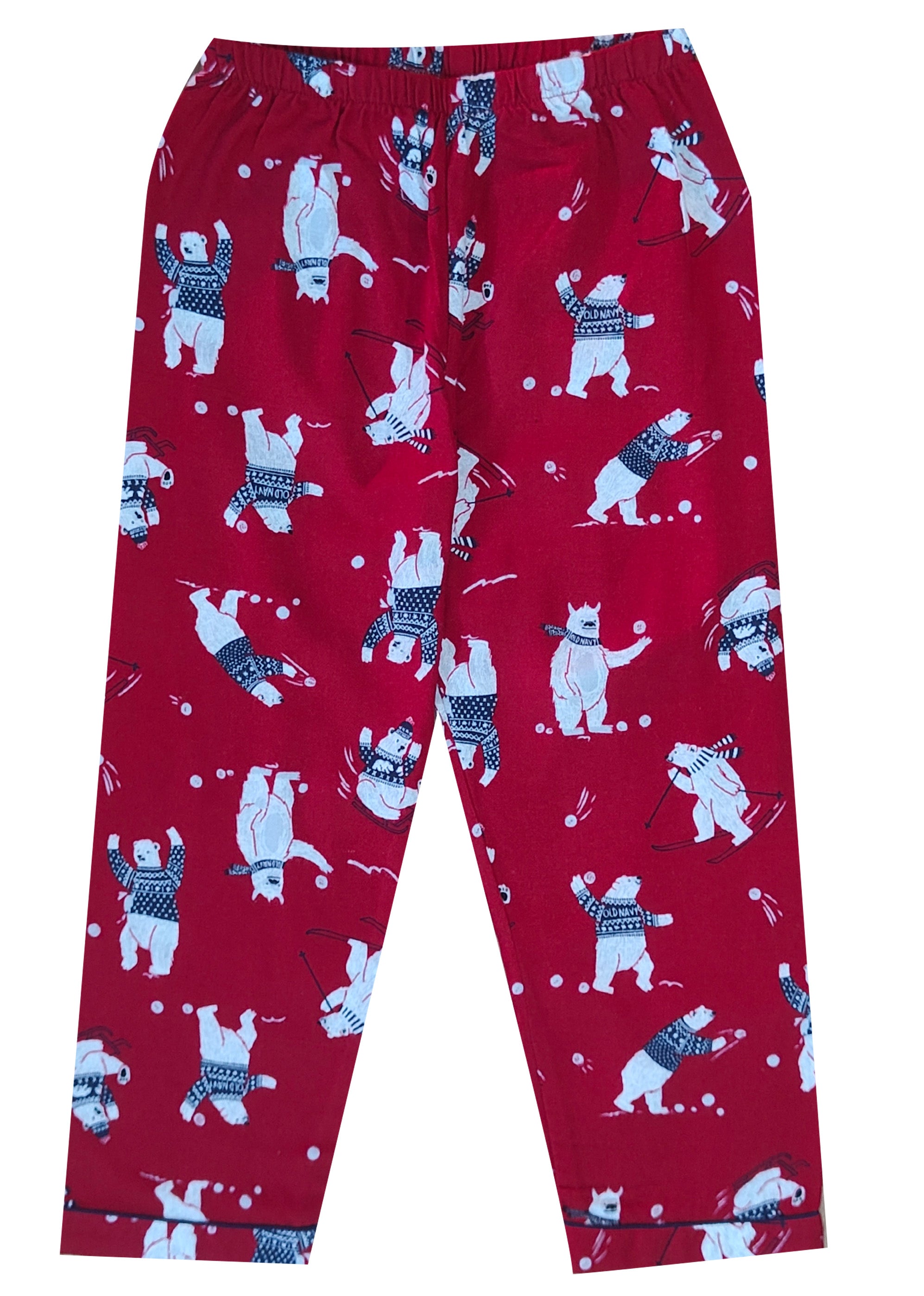 Christmas Bear Print Cotton Flannel Long Sleeve Kid's Night Suit - Shopbloom