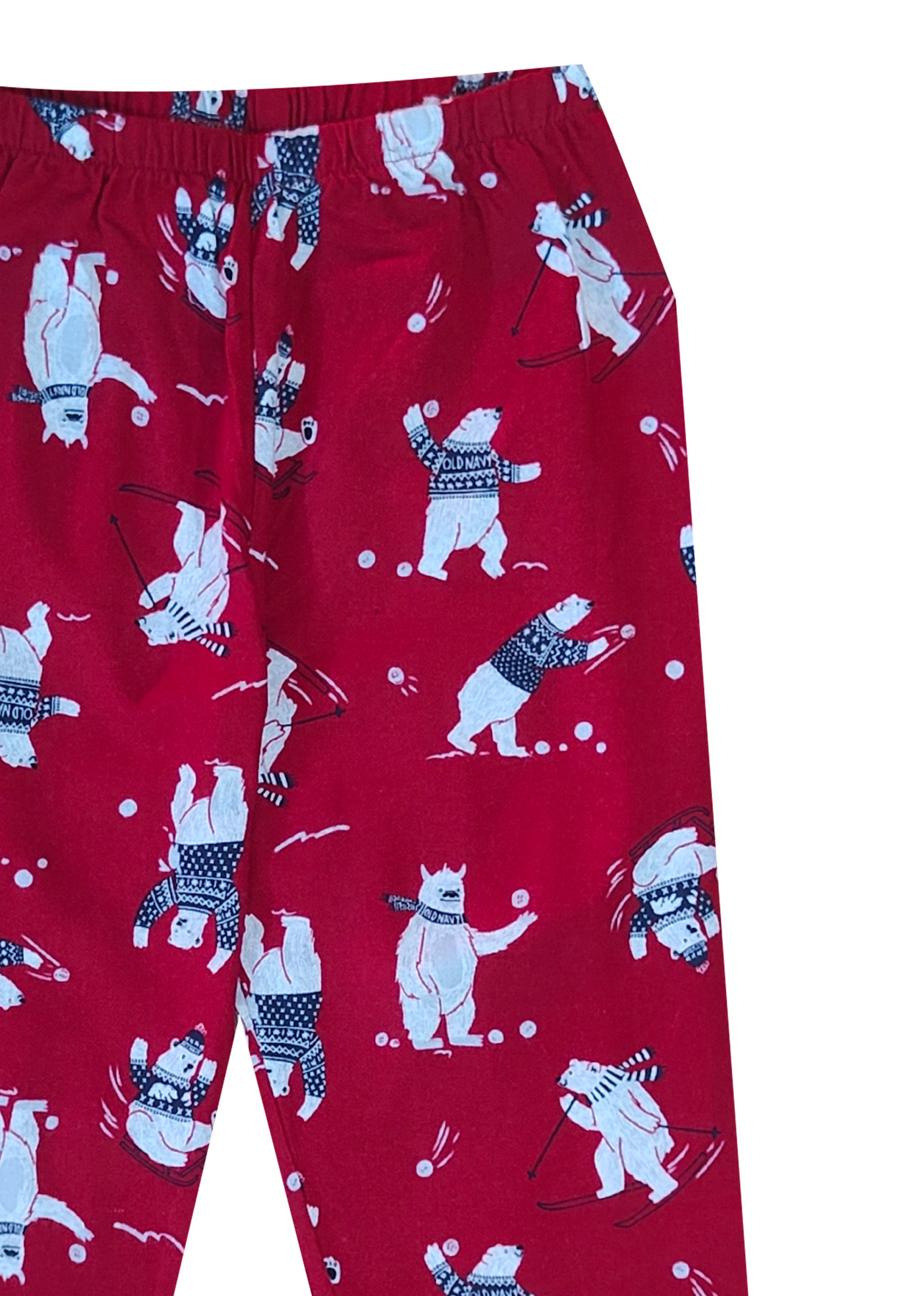 Christmas Bear Print Cotton Flannel Long Sleeve Kid's Night Suit - Shopbloom