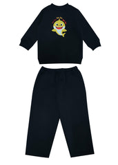 Baby Shark Embroidered Cotton Fleece Kids Sweatshirt Set - Shopbloom