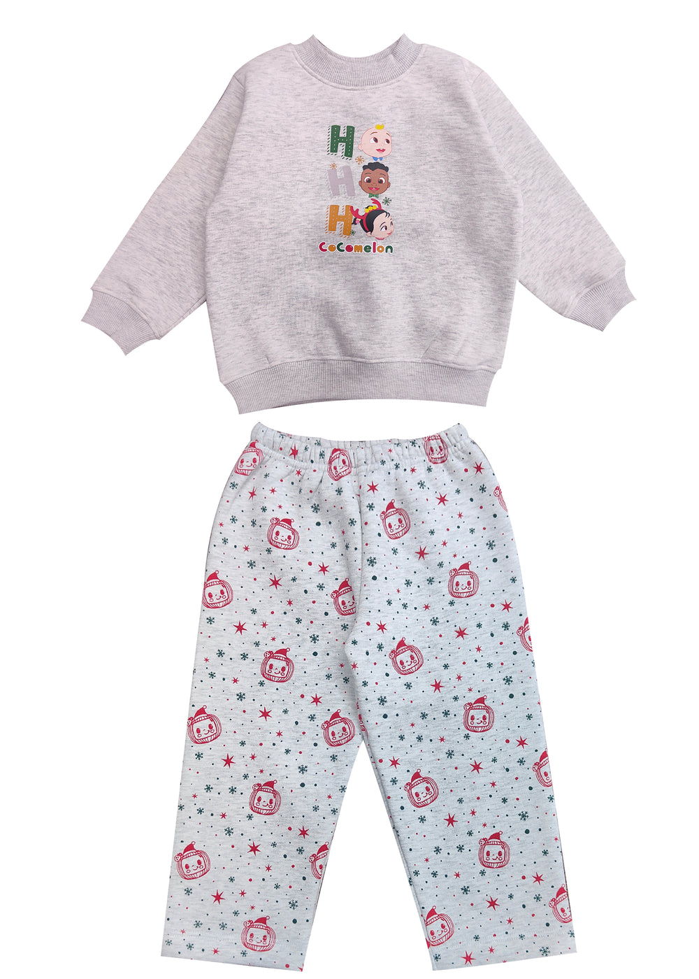 Cocomelon HO! HO! Print Cotton Fleece Kids Sweatshirt Set - Shopbloom