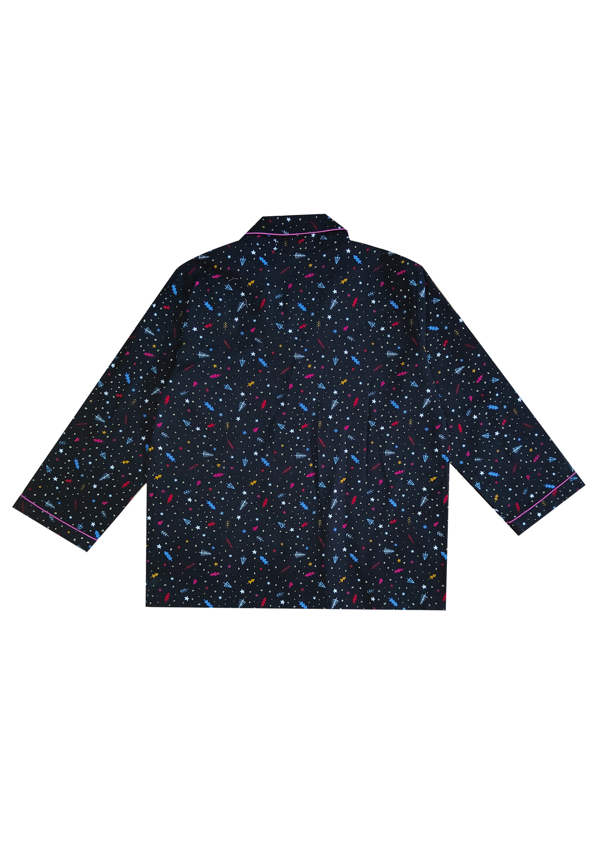 Lets Celebrate Print Cotton Flannel Long Sleeve Kid's Night Suit - Shopbloom