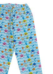 Baby Shark Water Print Long Sleeve Kids Night Suit - Shopbloom