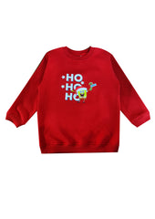 Spongebob Ho Ho Ho Christmas Print Cotton Fleece Kids Sweatshirt Set - Shopbloom