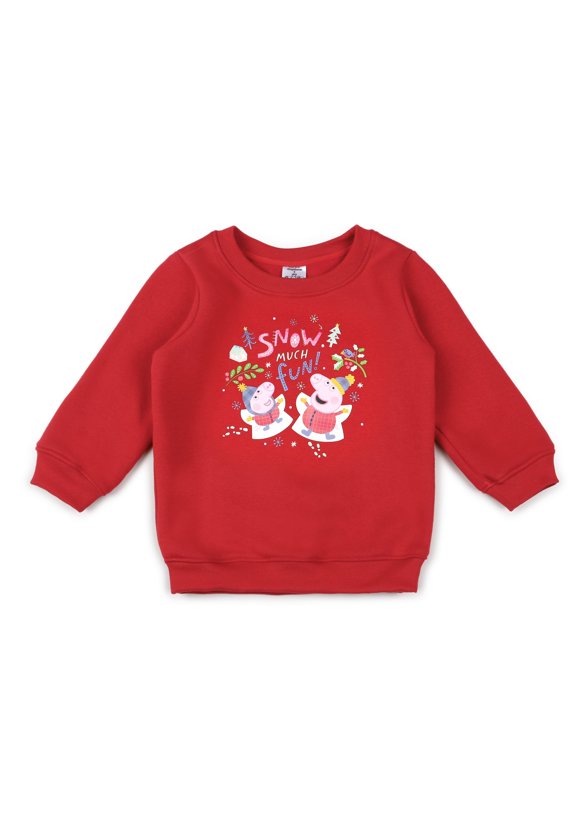 Peppa Snow and Fun Print Cotton Fleece Kids Sweatshirt Set - Shopbloom