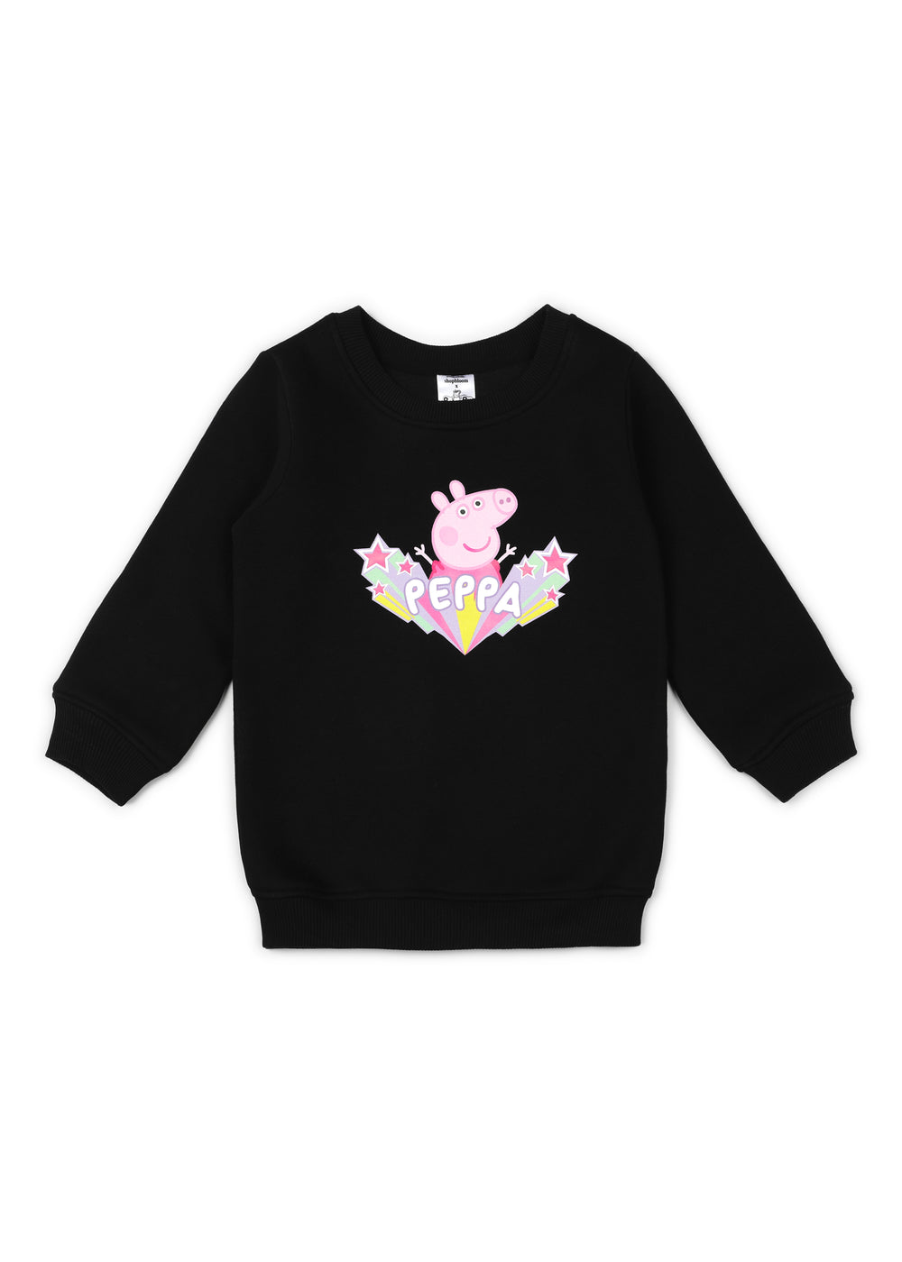 Peppa Pig Black Print Cotton Fleece Kids Sweatshirt Set - Shopbloom