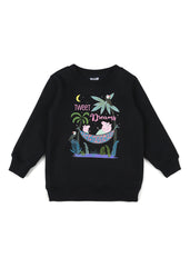 Peppa Pig Tweet Dreams Black Print Cotton Fleece Kids Sweatshirt Set - Shopbloom