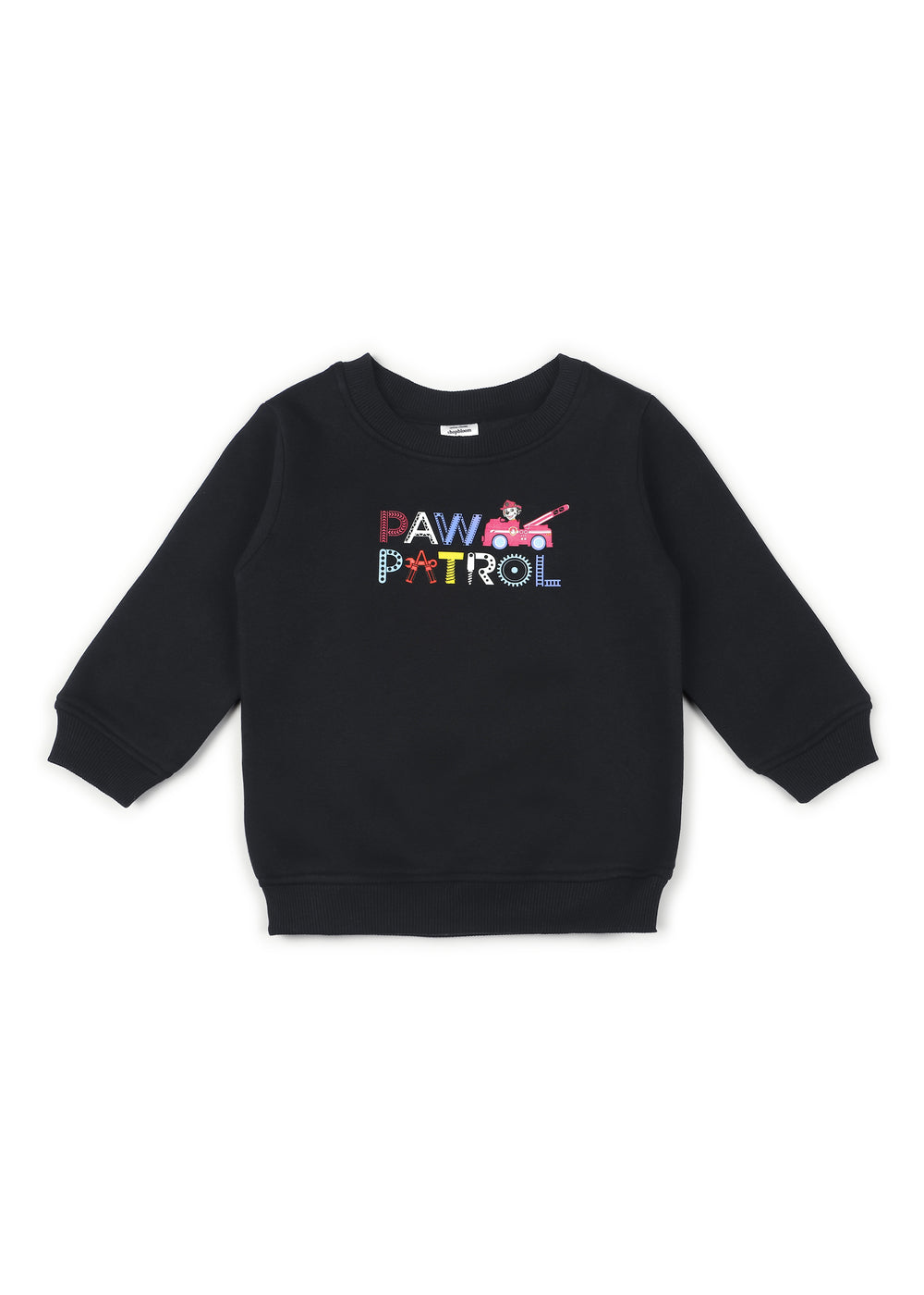 Paw Patrol Logo Black Print Cotton Fleece Kids Sweatshirt Set - Shopbloom