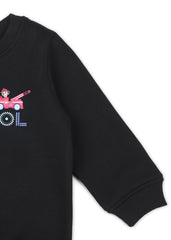 Paw Patrol Logo Black Print Cotton Fleece Kids Sweatshirt Set - Shopbloom