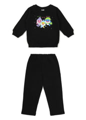 Baby Shark Doo-Doo Black Print Cotton Fleece Kids Sweatshirt Set - Shopbloom