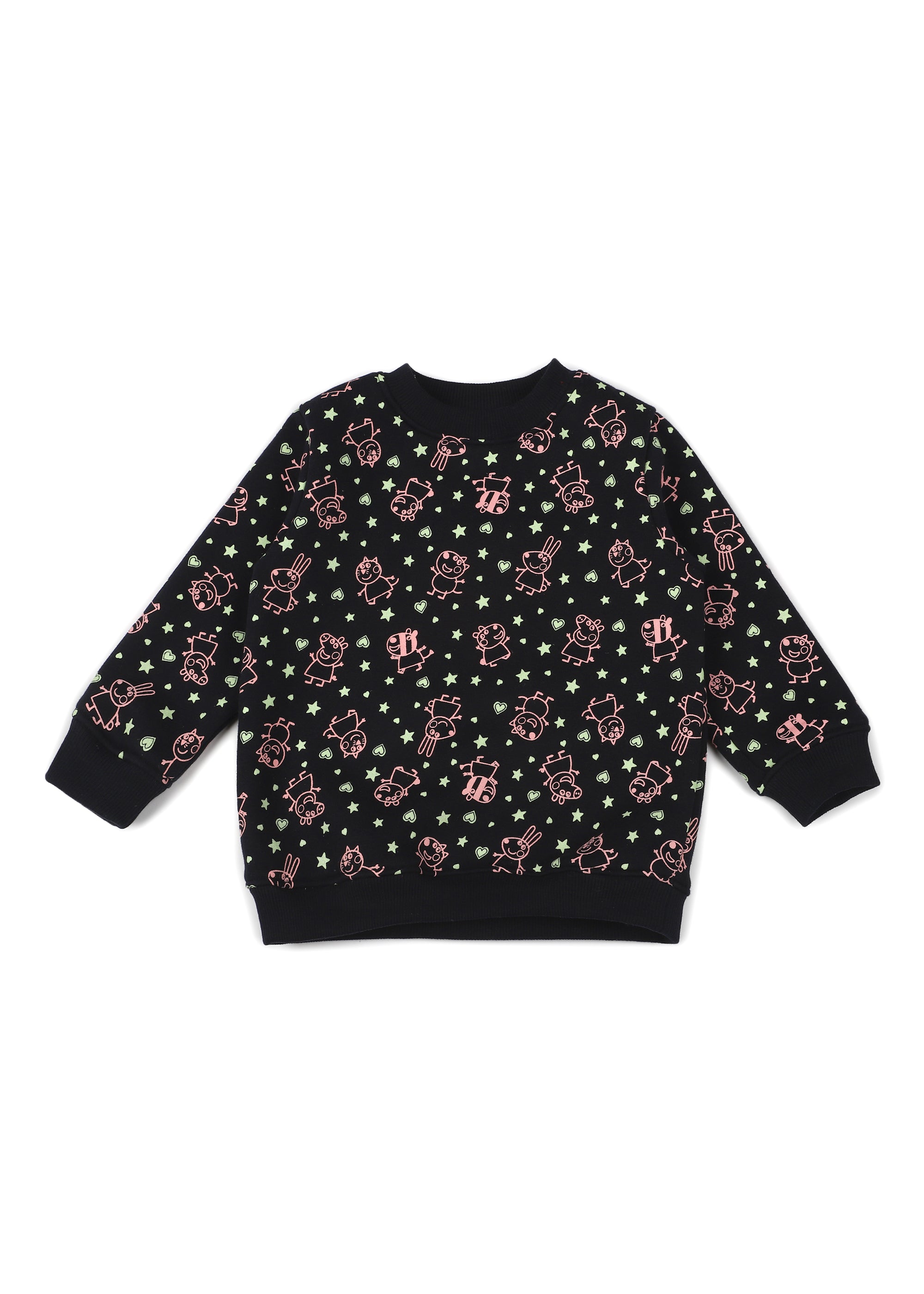 Peppa Glow In The Dark Cotton Fleece Kids Sweatshirt Set - Shopbloom