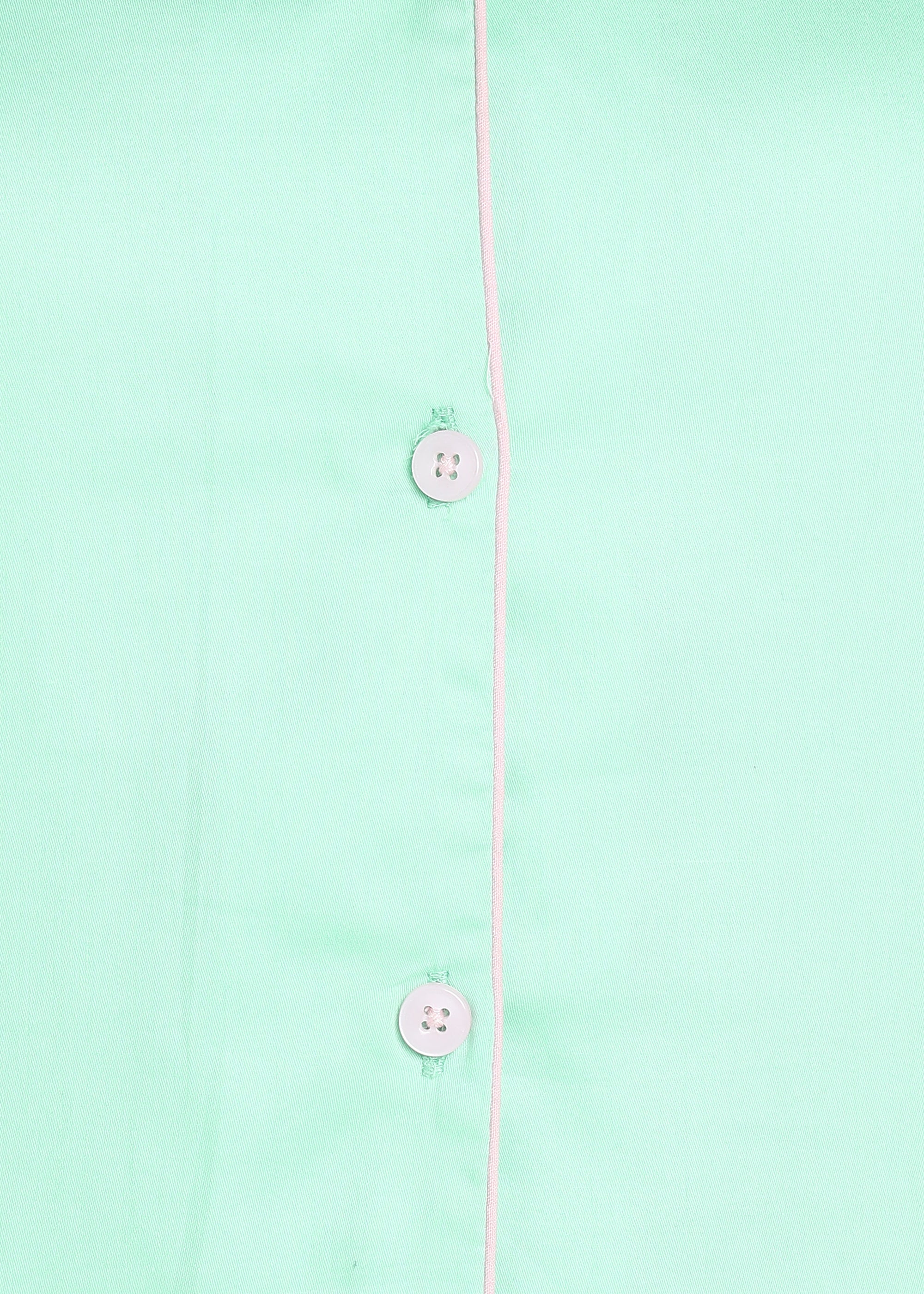 Seafoam Green Cotton Sateen Short Sleeve Women's Night Suit - Shopbloom