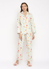 Peppa Pig Rainbow Print Long Sleeve Women's Night Suit - Shopbloom