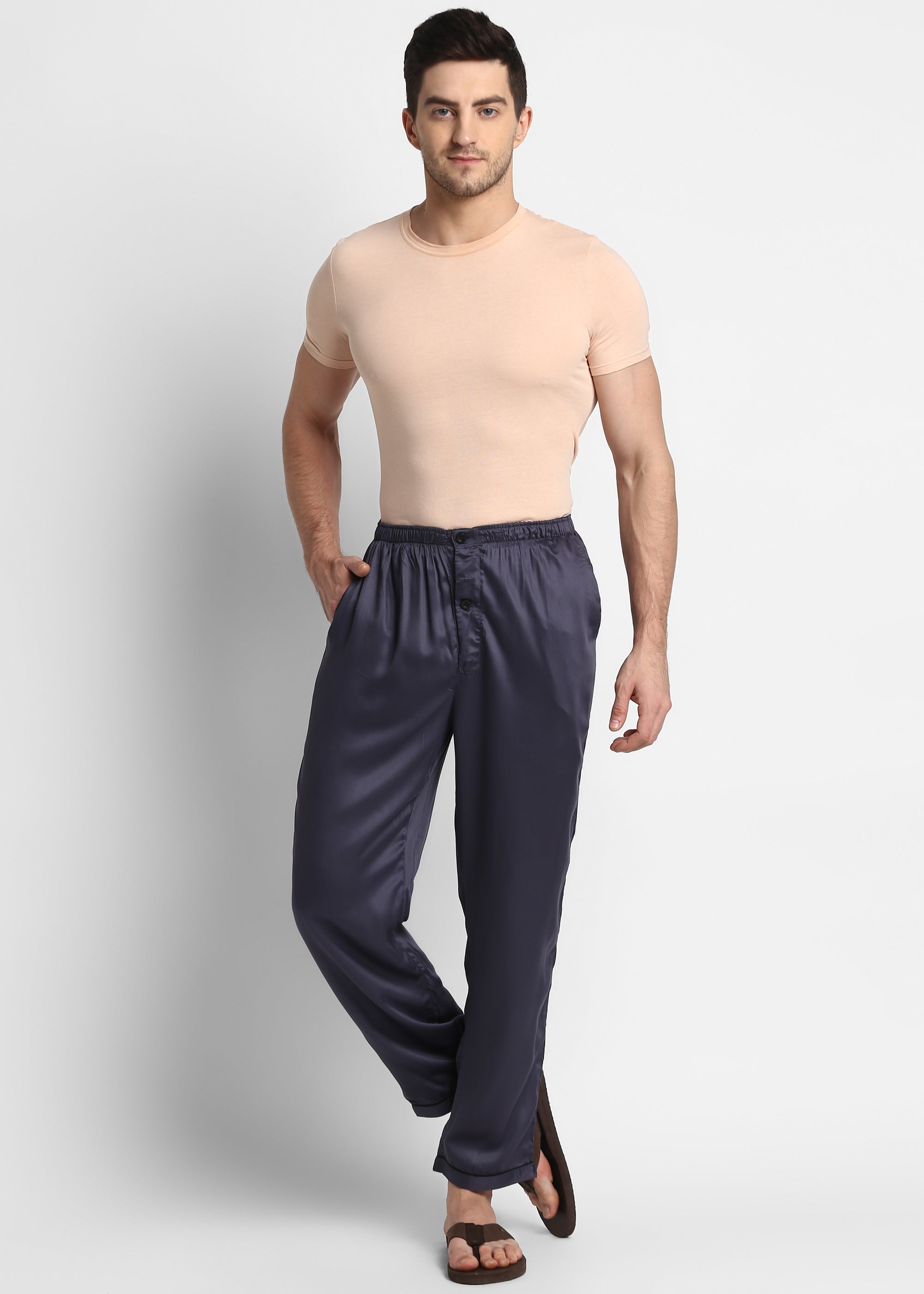 Ultra Soft Dark Grey Modal Satin Men's Pyjama Bottoms - Shopbloom