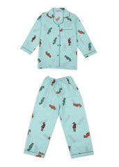 Dear Teddy Print Long Sleeve Kids Night Suit - Shopbloom