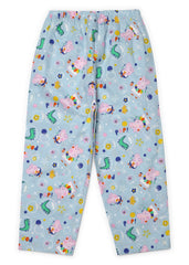 Peppa and George Print Round Neck Long Sleeve Kids Night Suit - Shopbloom