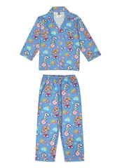Paw Patrol Skype Print Long Sleeve Kids Night Suit - Shopbloom