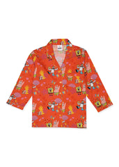 SpongeBob Fun Print Long Sleeve Kids Night Suit - Shopbloom