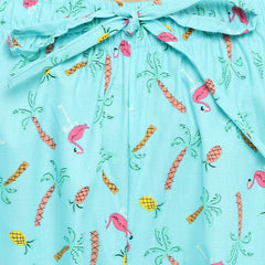 Palm Coconut Print Long Sleeves Women's Night Suit - Shopbloom