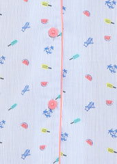 Color Me Stripe Print Long Sleeve Women's Night Suit - Shopbloom
