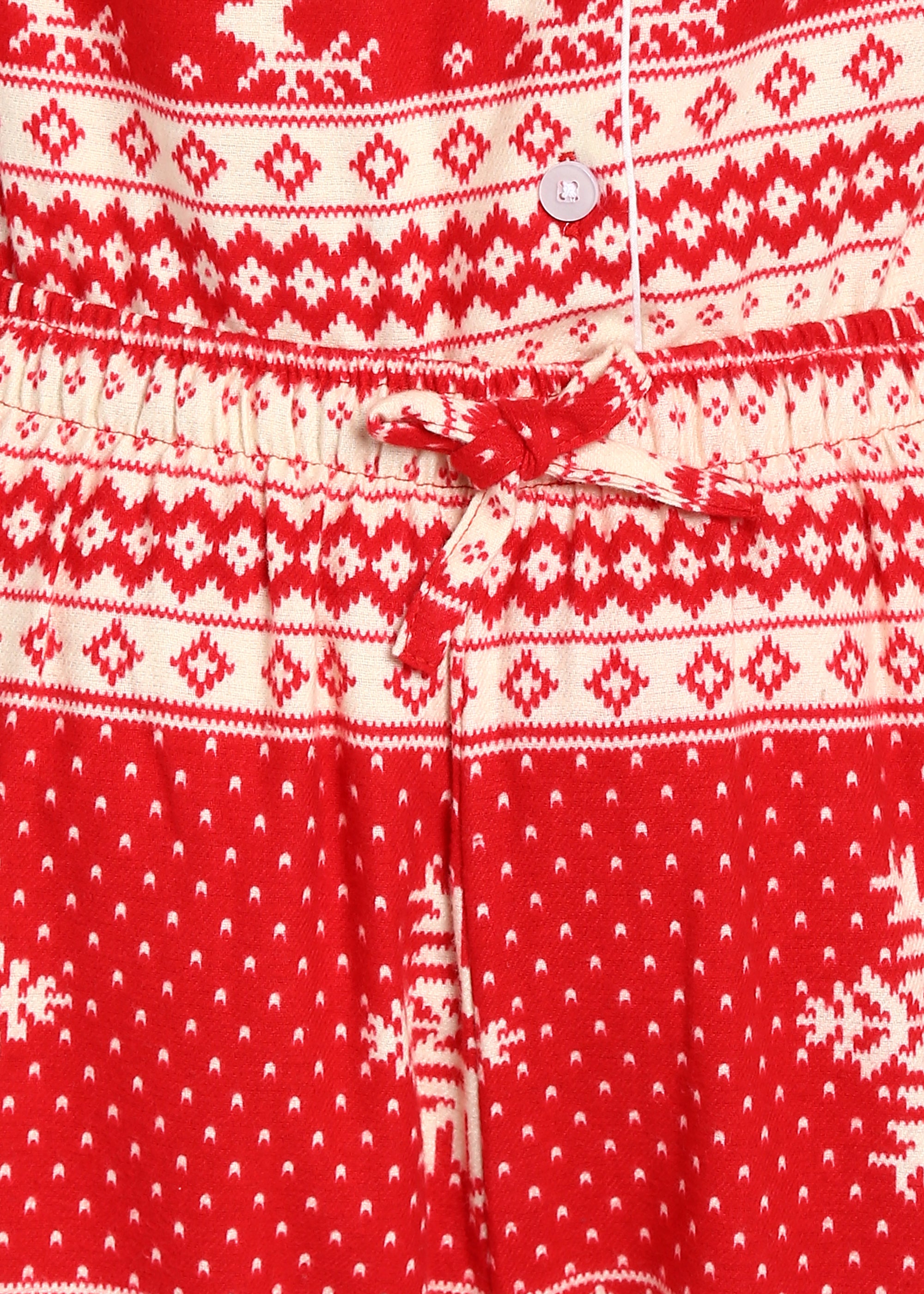 Winter Wonderland Print Cotton Flannel Long Sleeve Women's Night Suit - Shopbloom