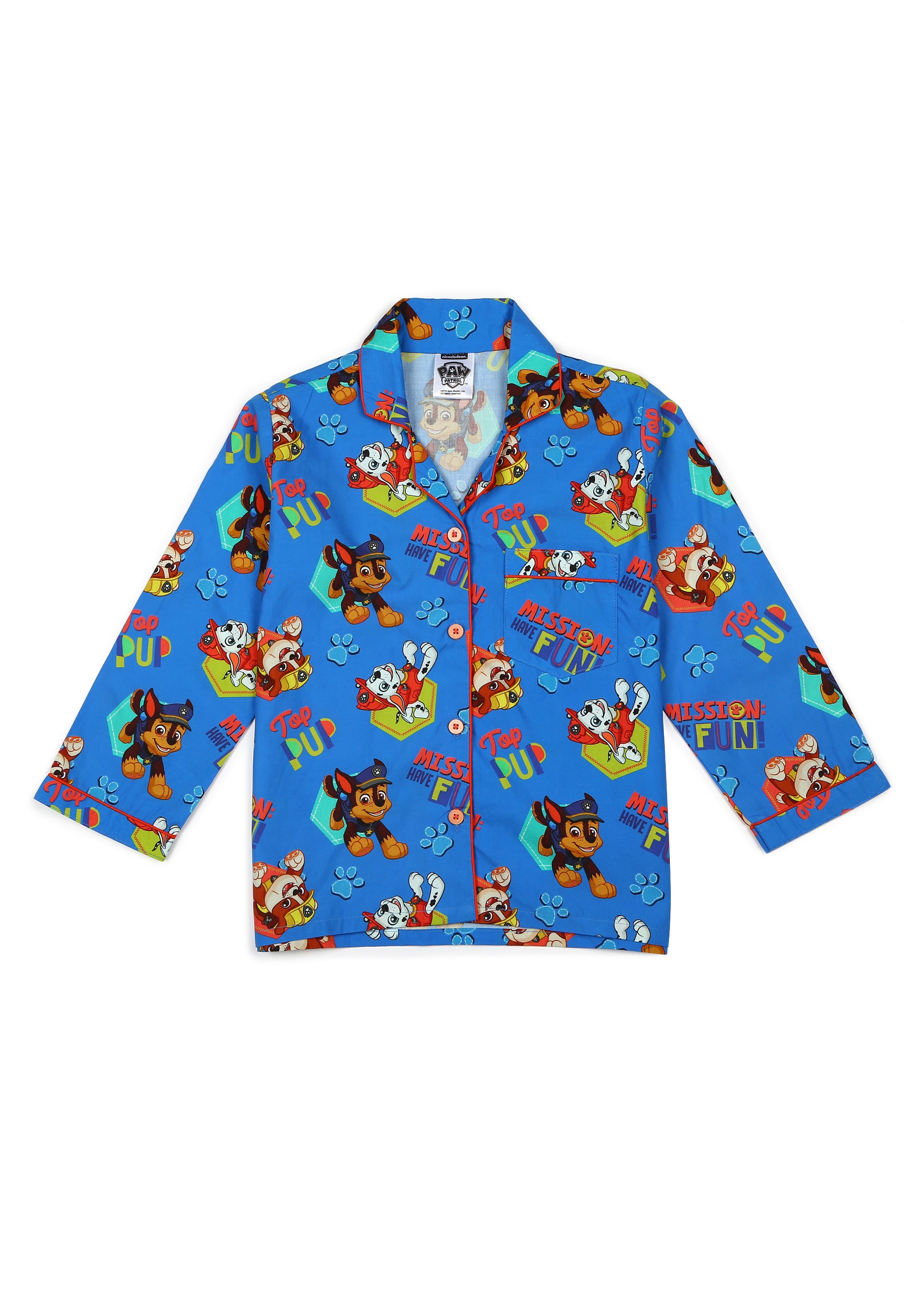 Paw Patrol Mission Print Long Sleeve Kids Night Suit - Shopbloom