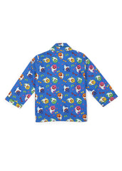 Baby Shark Blue Print Long Sleeve Kids Night Suit - Shopbloom