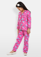 Pig Print Cotton Flannel Long Sleeve Kids Night Suit - Shopbloom