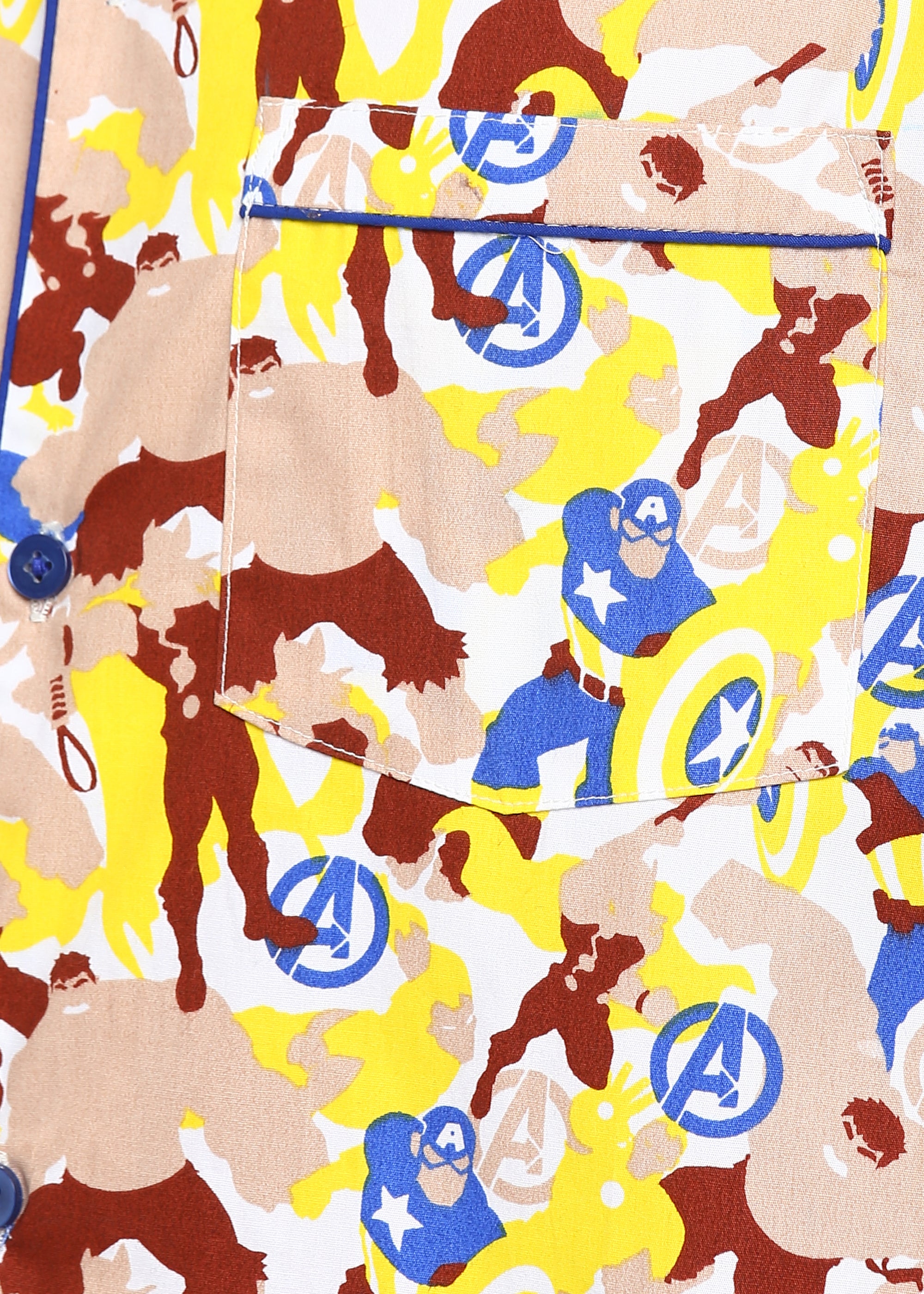 Avengers Print Long Sleeve Men's Night Suit - Shopbloom