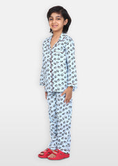 Penguin Love Print Long Sleeve Kids Night Suit - Shopbloom