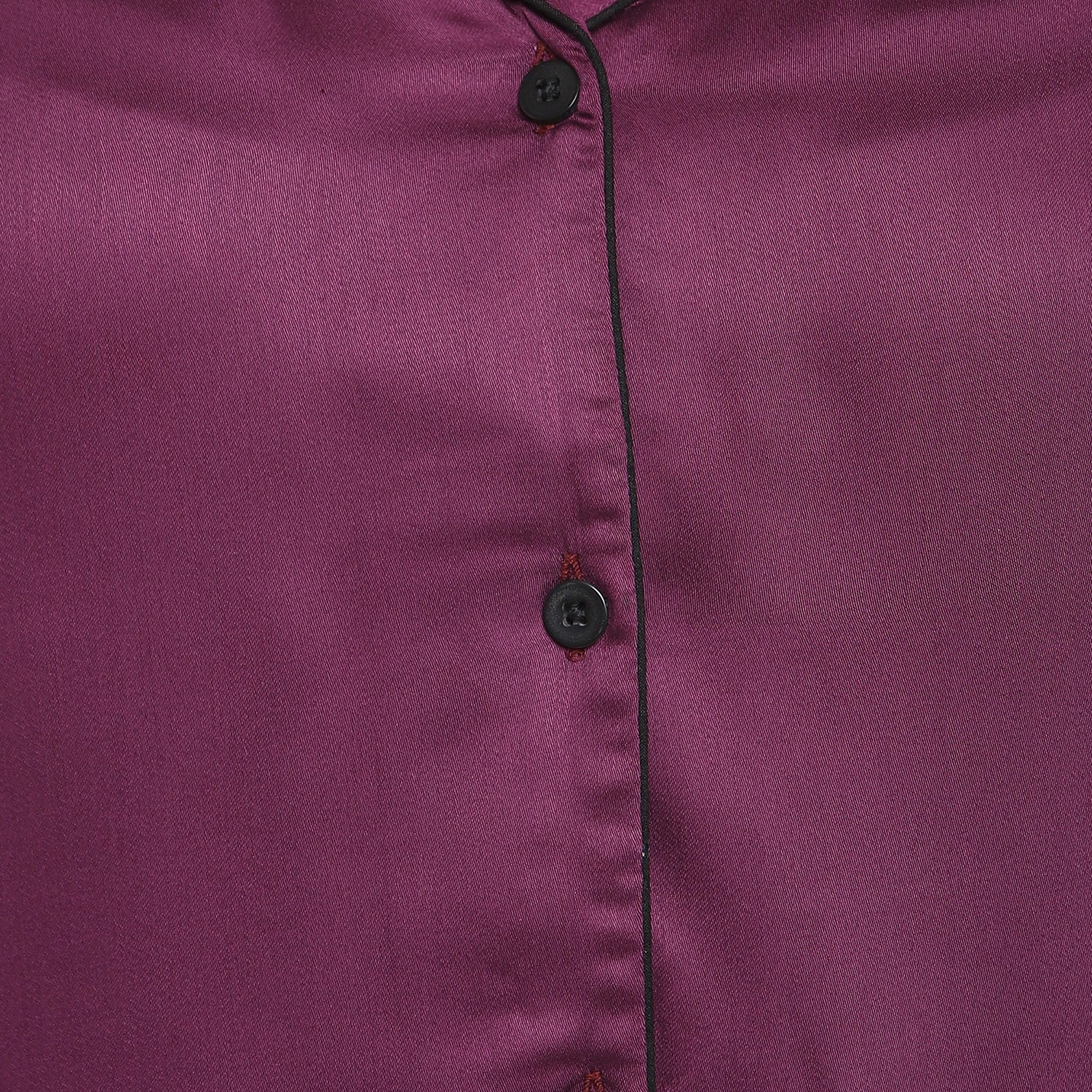 Ultra Soft Purple Modal Satin Long Sleeve Women's Night Suit - Shopbloom