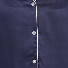 Ultra Soft Navy Modal Satin Long Sleeve Women's Night Suit - Shopbloom