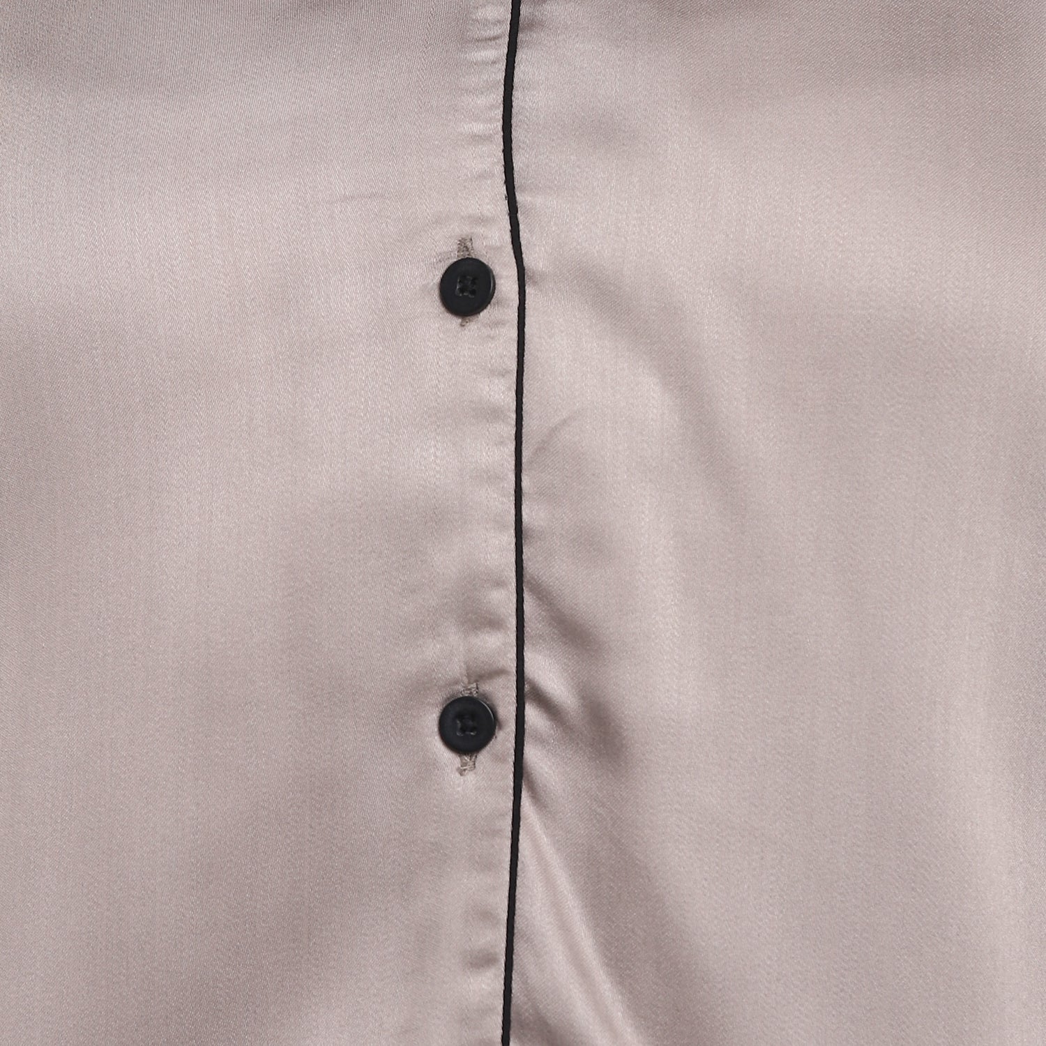 Ultra Soft Light Grey Modal Satin Long Sleeve Women's Night Suit - Shopbloom