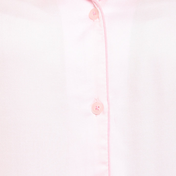 Ultra Soft Baby Pink Modal Satin Long Sleeve Women's Night Suit - Shopbloom