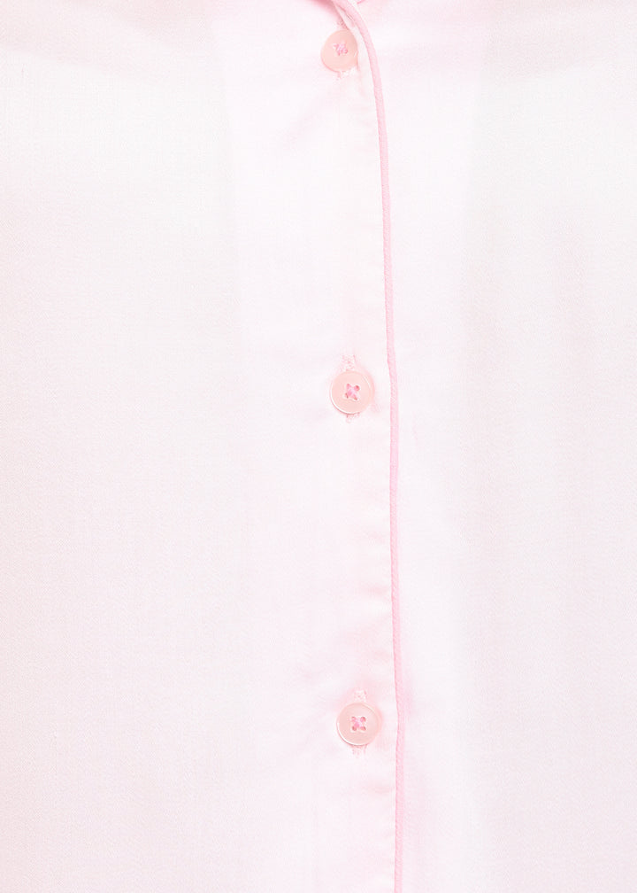 Ultra Soft Baby Pink Modal Satin Long Sleeve Women's Night Suit - Shopbloom