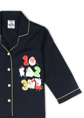 Peppa Pig 1-2-3 Print Long Sleeve Kids Night Suit - Shopbloom