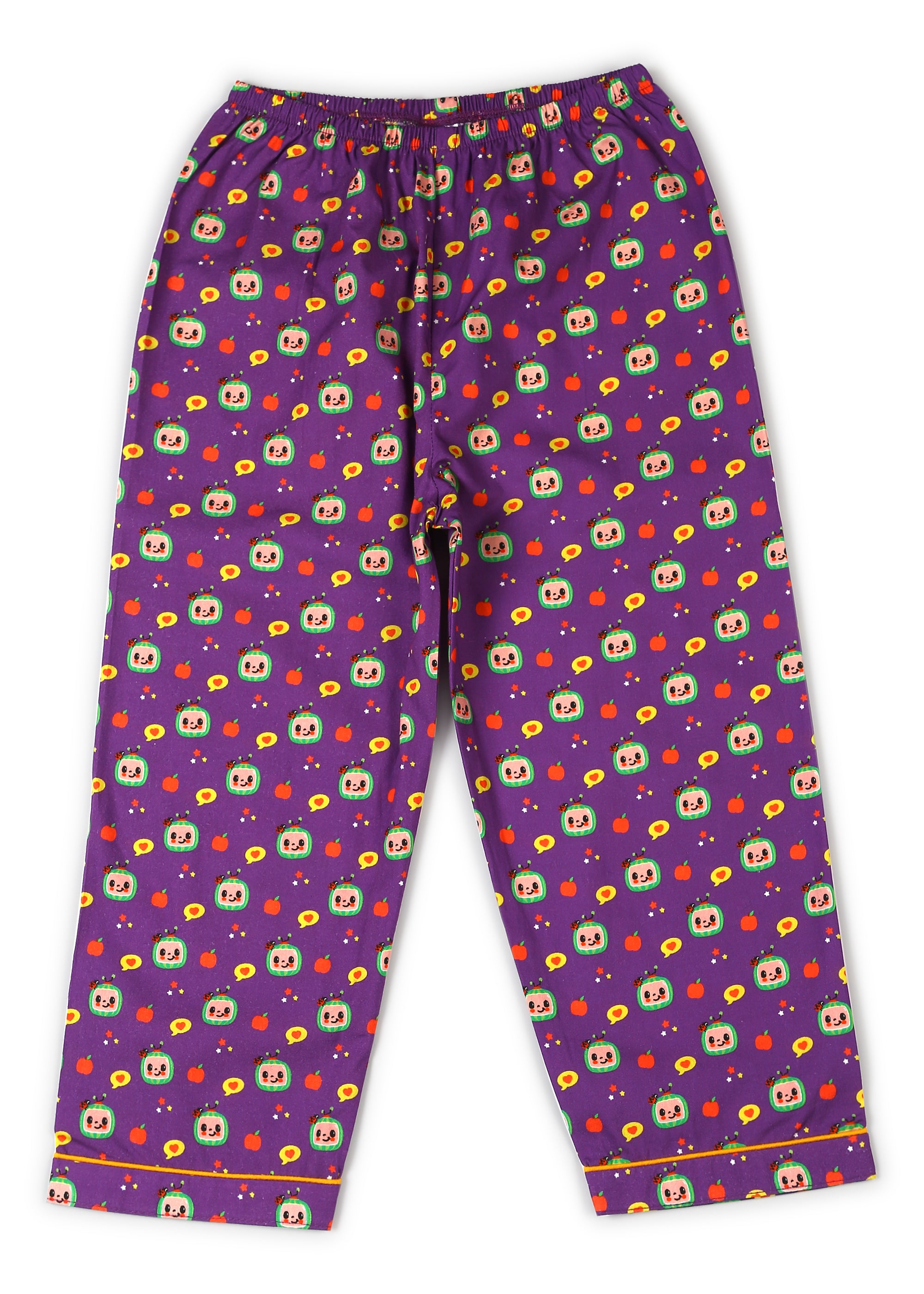 Purple CoComelon Print Long Sleeve Kids Night Suit - Shopbloom