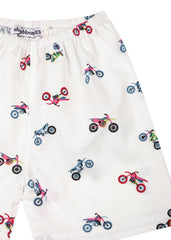Bike Print Short Sleeve Round neck Kids Night Suit - Shopbloom